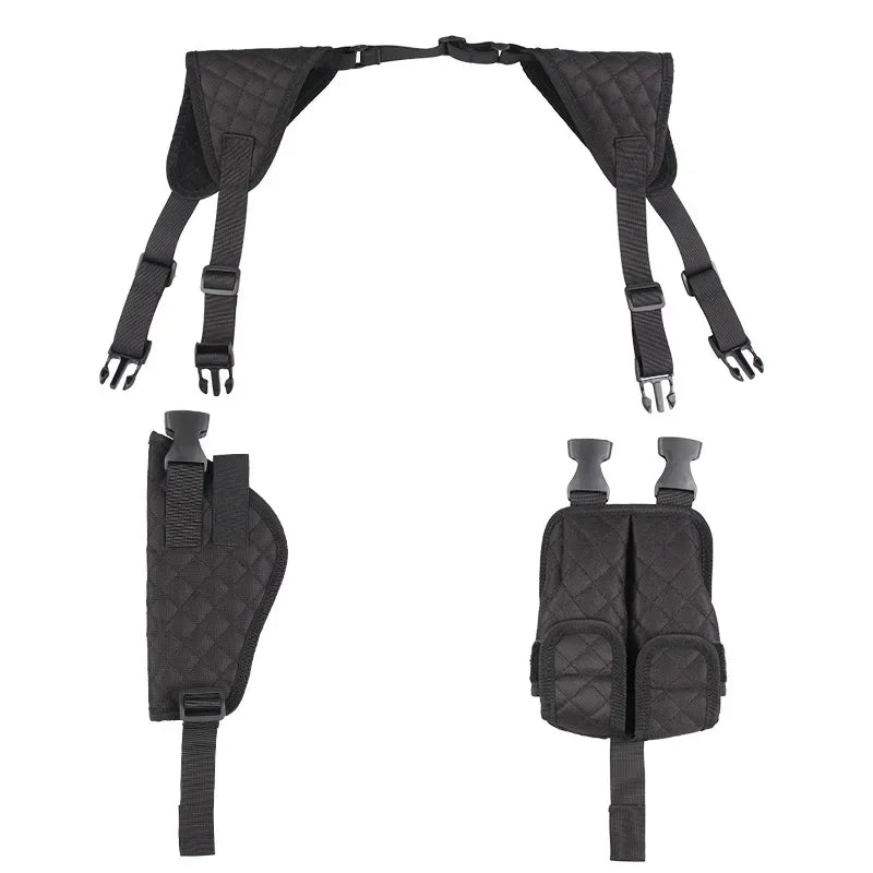 Tactical Concealed Holsters Hidden Double Magazine Gun Pouches Underarm Stealth Pistol Holster Shooting Hunting Accessories