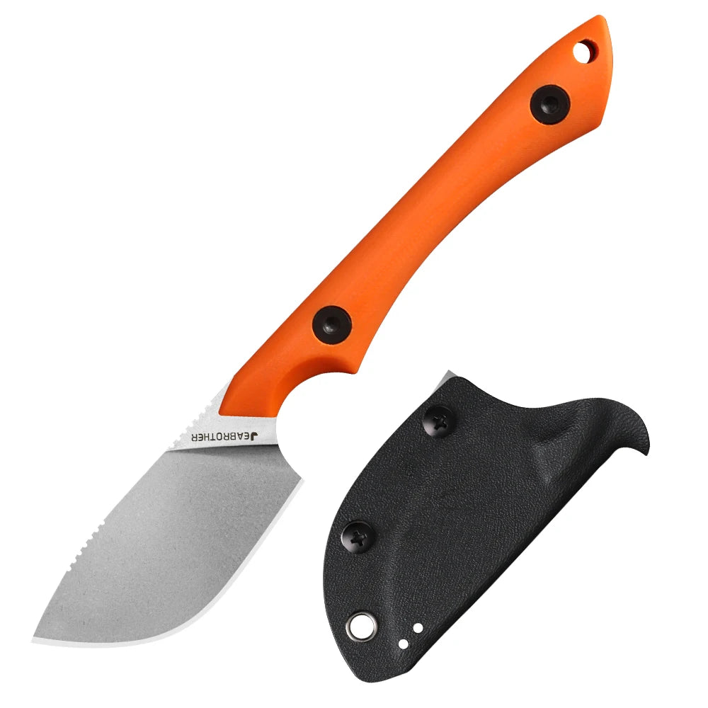 JEABROTHER Pocket Knife, Linen Handle, Fixed Knife, Outdoor Survival, Camping, EDC Tools, Fruit Knife