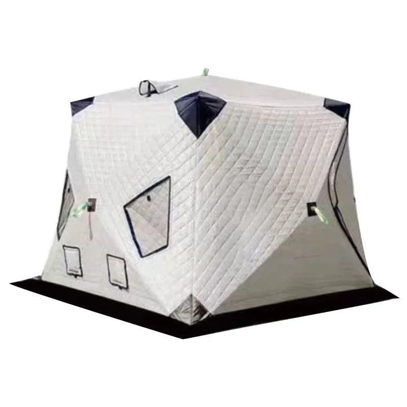 New Outdoor Winter Fishing Camping Cotton Tent, Warm and Thick, Anti Cold and Ice Fishing House, Easy To Carry 2Doors 4windows
