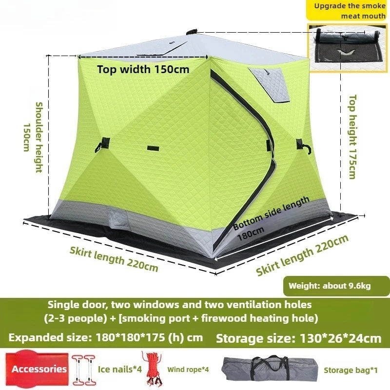 Winter Ice Fishing House Thickened Tent Outdoor Camping Equipment Winter Fishing Tent Cotton Winter Warm Cold and Windproof