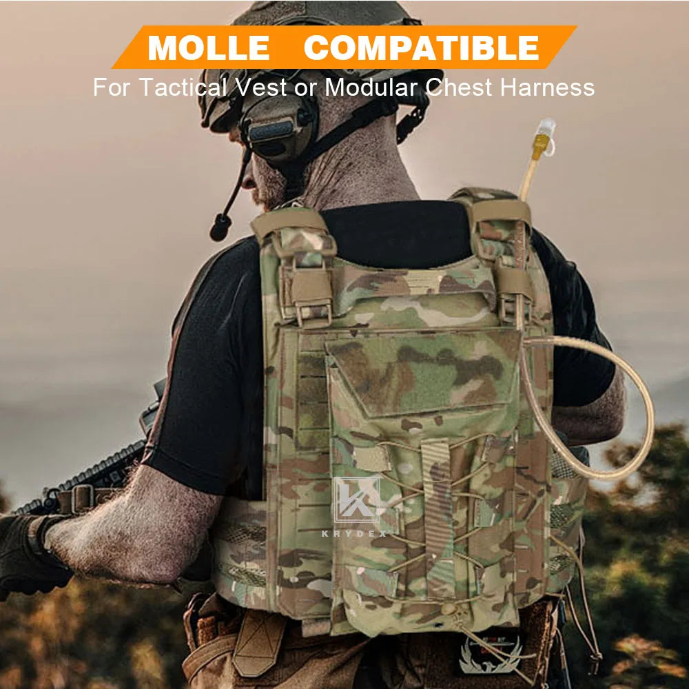 KRYDEX Tactical 50 oz Hydration Carrier MOLLE Pack Modular 1.5L Water Bladder Pouch Bag Hunting Airsoft Outdoor Accessories