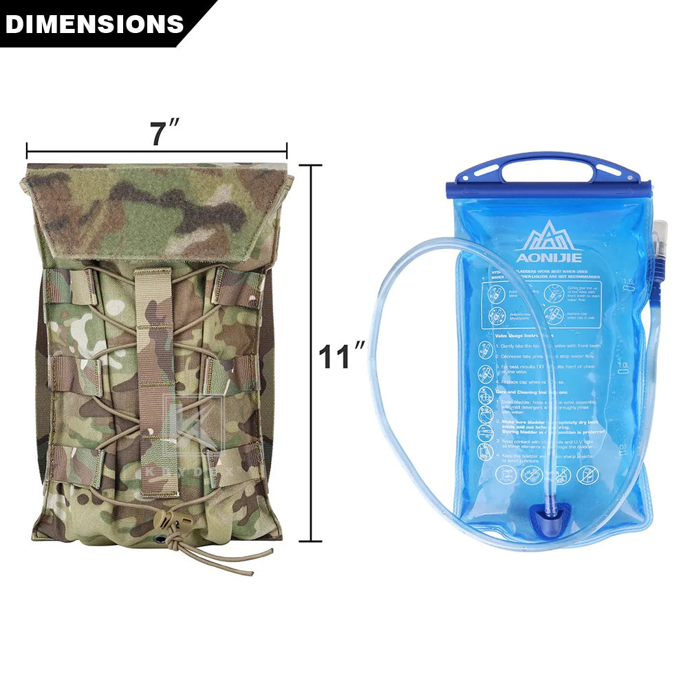 KRYDEX Tactical 50 oz Hydration Carrier MOLLE Pack Modular 1.5L Water Bladder Pouch Bag Hunting Airsoft Outdoor Accessories