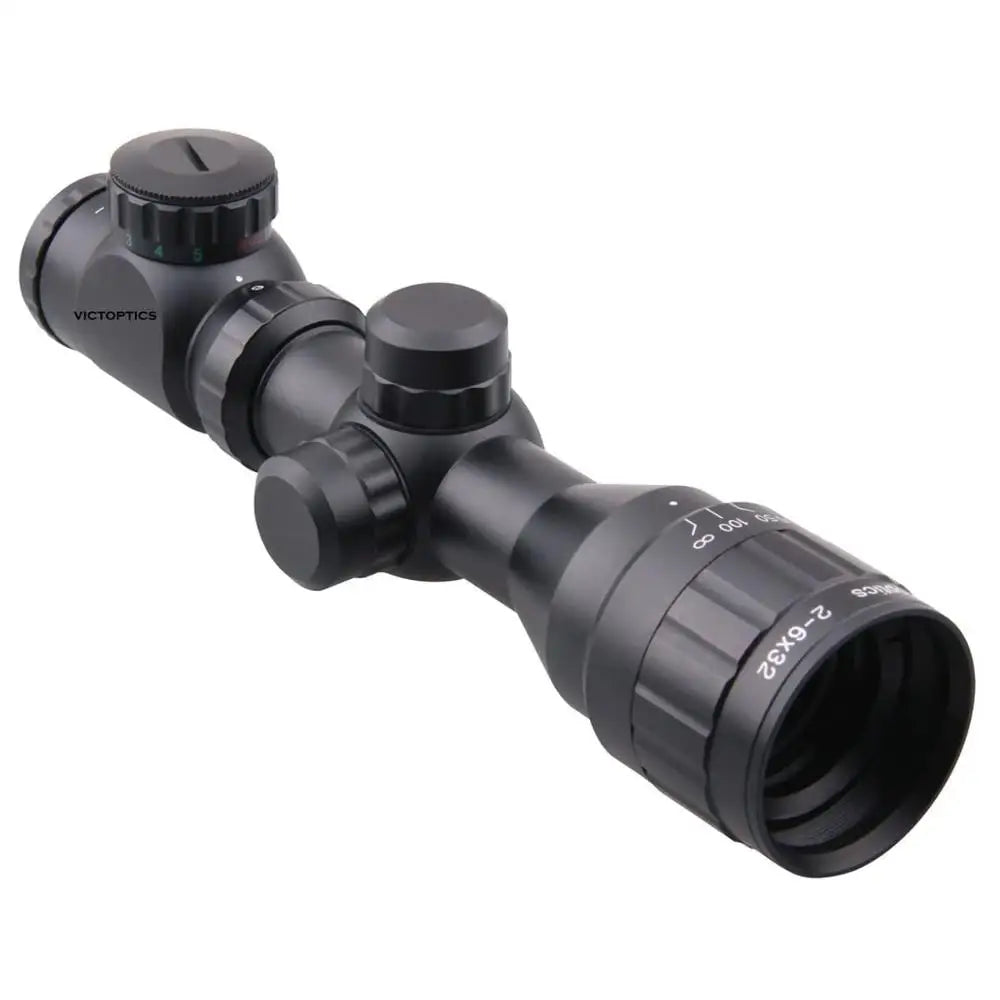 VictOptics A3 2-6x32 Riflescope Hunting Optical Scope Telescopic Sight Range Finder Reticle Air Rifle Airgun .22LR .223 5.56mm