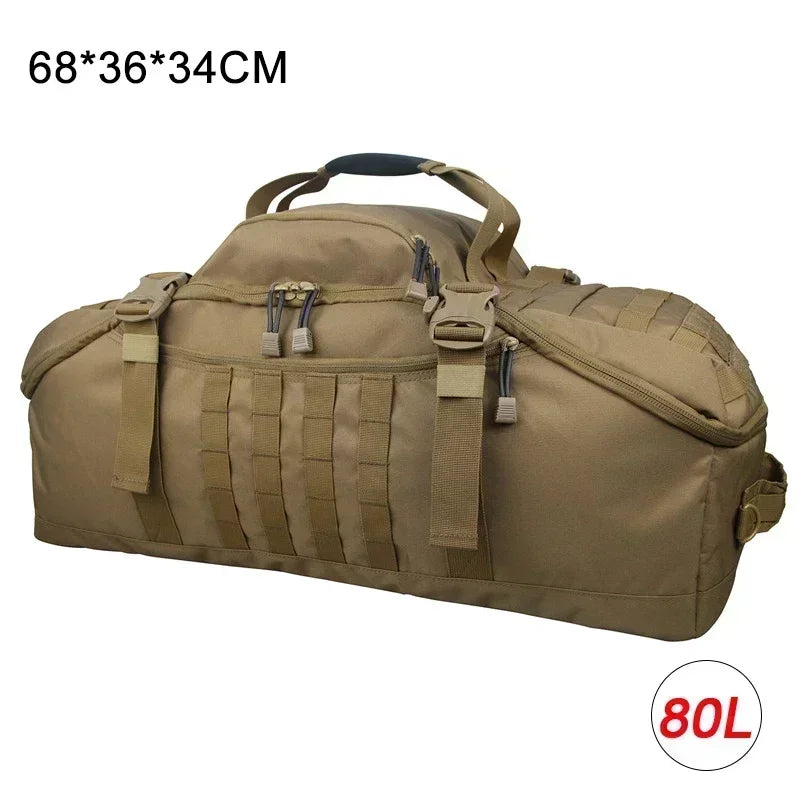 LQARMY 30L 50L 80L Sport Travel Bag Molle Tactical Backpack Gym Fitness Bag Large Duffle Bags for Camping Hunting Fishing