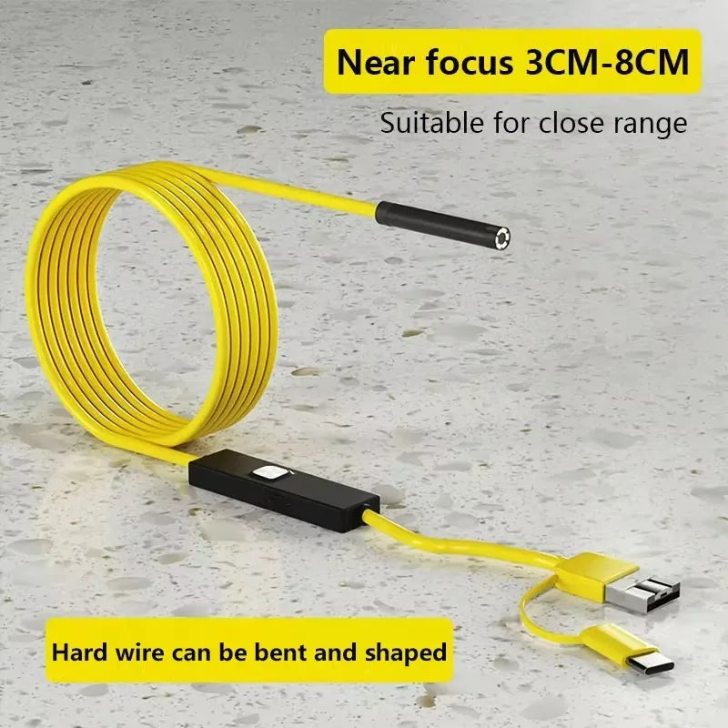 HD Dual Lens Endoscope Camera for iPhone HUAWEI XIAOMI PC Borescope Inspection Mini Camera Light 3 IN 1 Port or Lightning Port