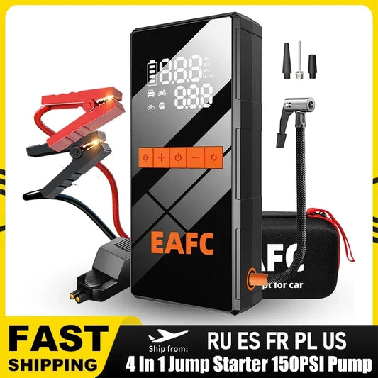1200A Car Jump Starter 150PSI Tire Inflator 4 In 1 Multifunctional Automotive Emergency Power Power Bank Air Pump with EVA Box