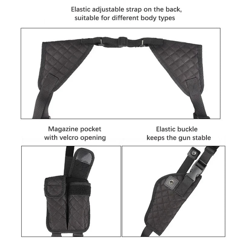 Tactical Concealed Holsters Hidden Double Magazine Gun Pouches Underarm Stealth Pistol Holster Shooting Hunting Accessories