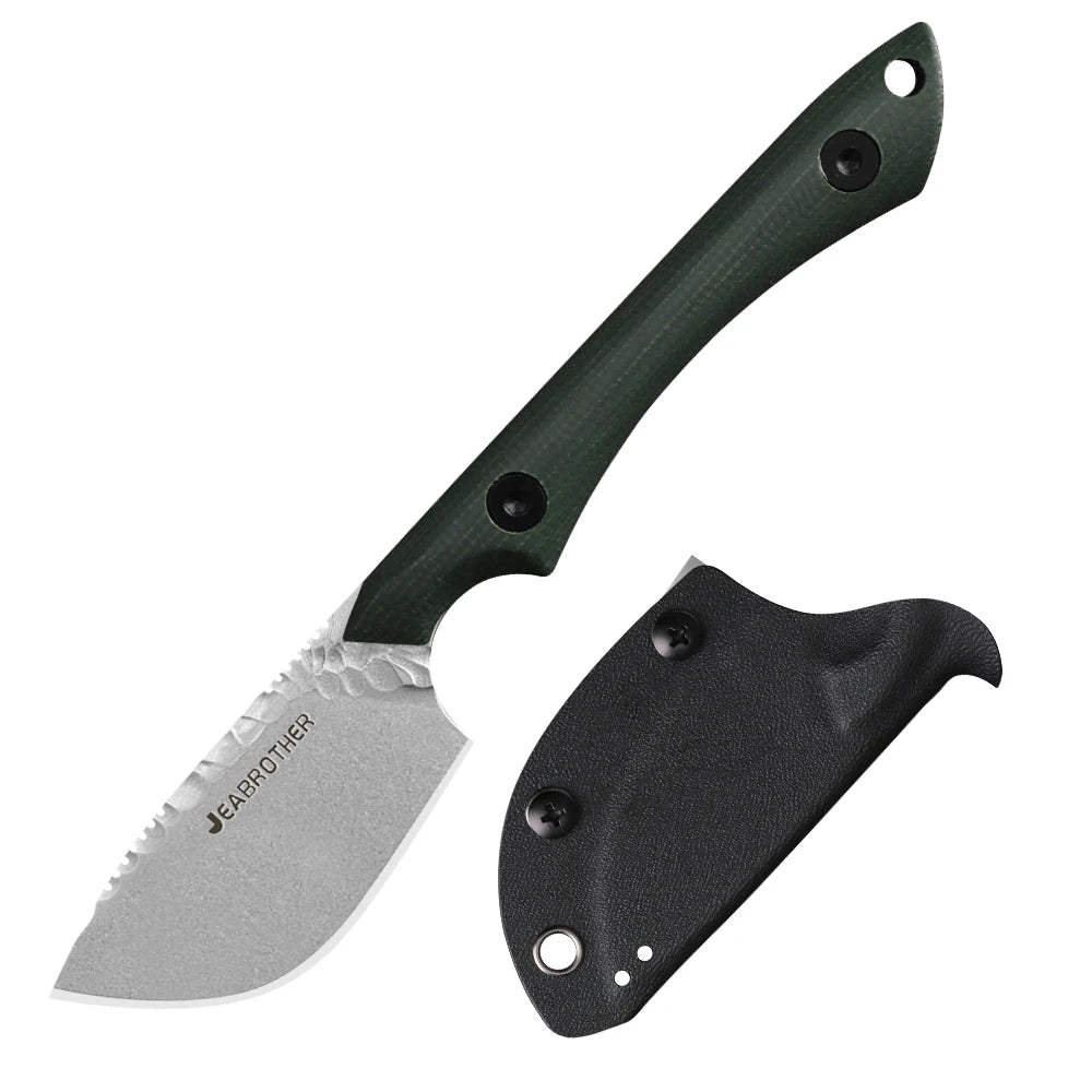 JEABROTHER Pocket Knife, Linen Handle, Fixed Knife, Outdoor Survival, Camping, EDC Tools, Fruit Knife