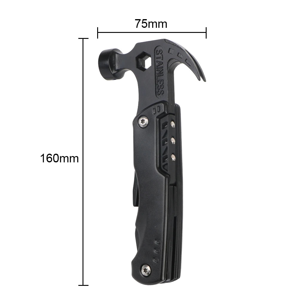 Multifunctional Pliers Stainless Steel Claw Hammer Tool With Nylon Sheath For Outdoor Survival Camping Hunting Hiking Multitool