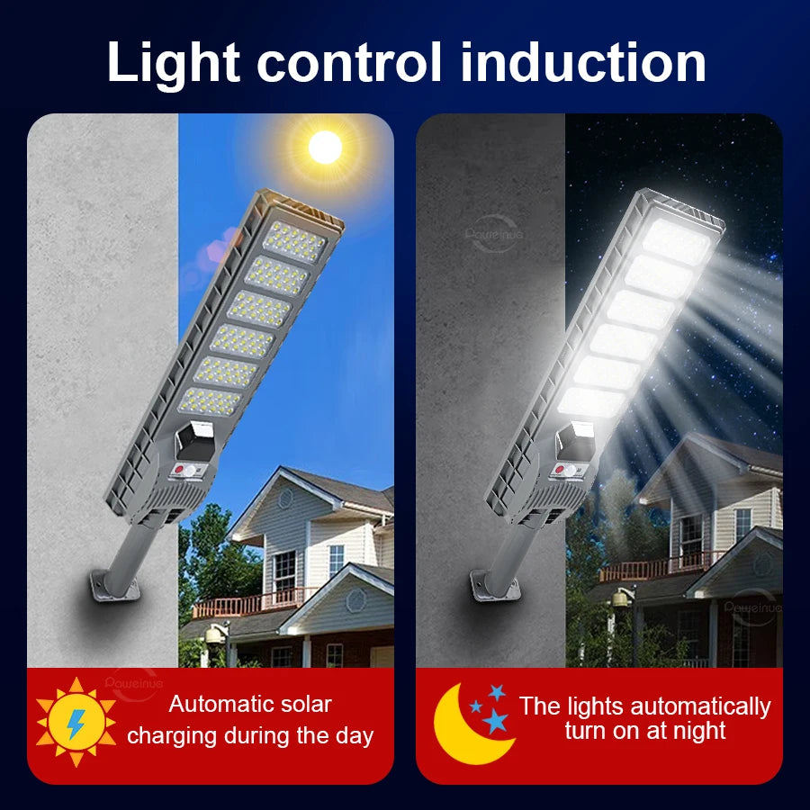600W 20000LM Big Solar Light for Outdoor Solar Lamp Sunlight Motion Sensor Light Remote Control Waterproof Street Wall Yard Lamp