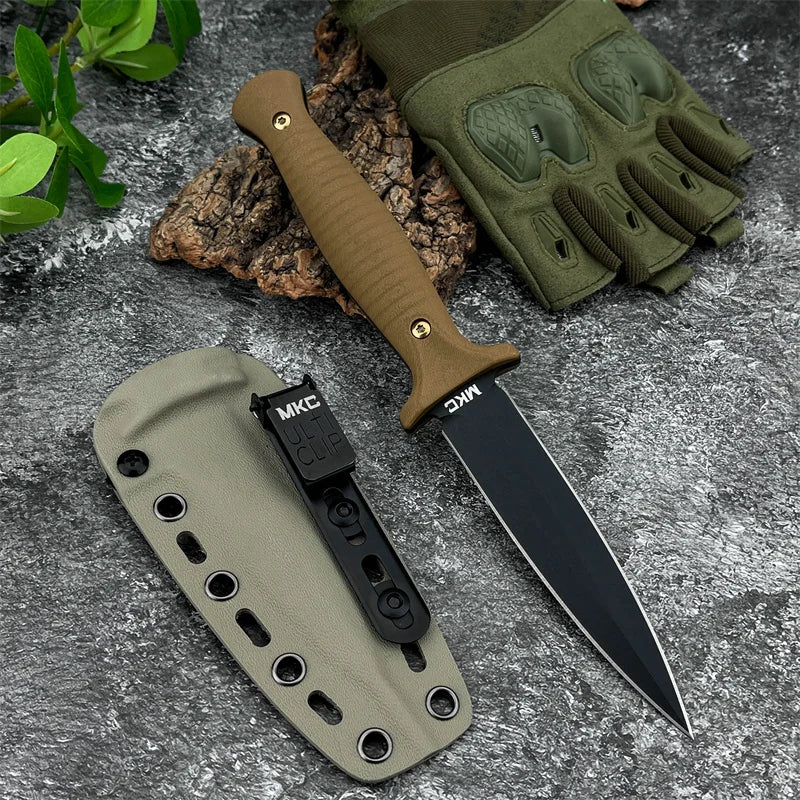MKC V24 Multi-fuctional Fixed Blade Knife G10 Handle 9Cr13Mov Blade with Sheath Outdoor Underbrush Climbing Hunting Durable Tool