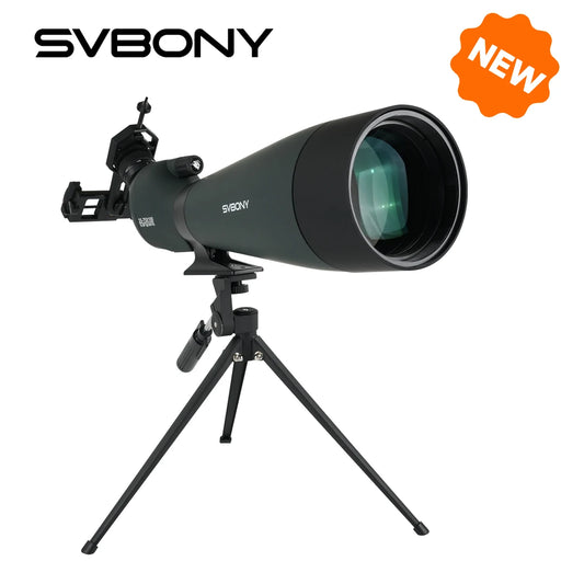 Svbony SV28A 25-75x100 Spotting Scopes FMC Porro Binoculars w Desktop Tripod and Smartphone Adapter for Beginners in Archery