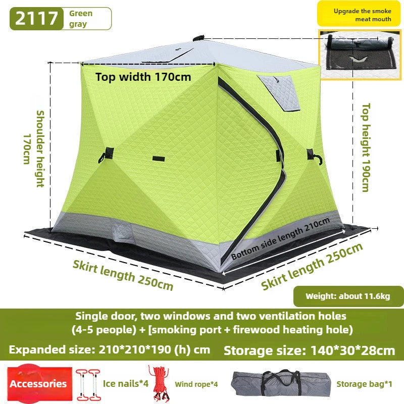 Winter Ice Fishing House Thickened Tent Outdoor Camping Equipment Winter Fishing Tent Cotton Winter Warm Cold and Windproof