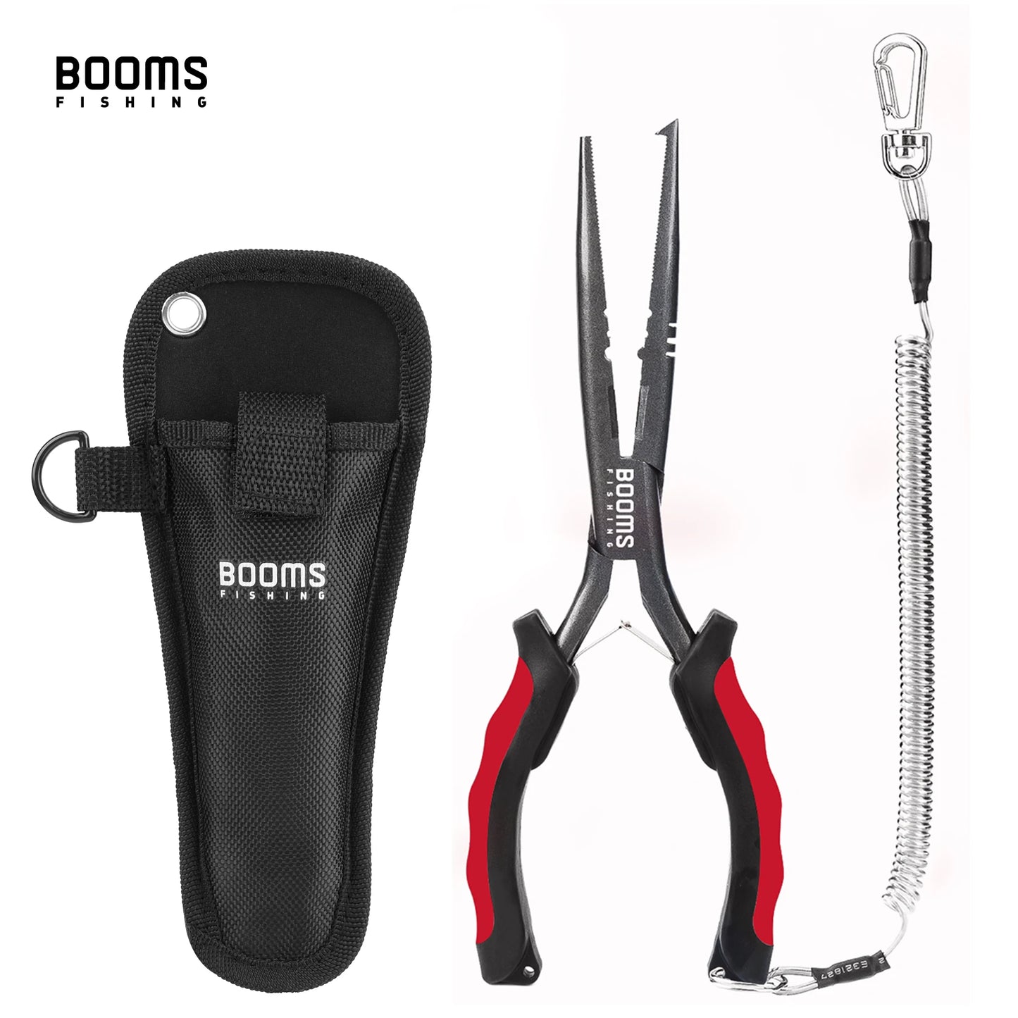 Booms Fishing F03 Multifunction Fishing Pliers Tools 23.5cm Straight Long Nose Stainless Steel Line Cutter Scissors Tools
