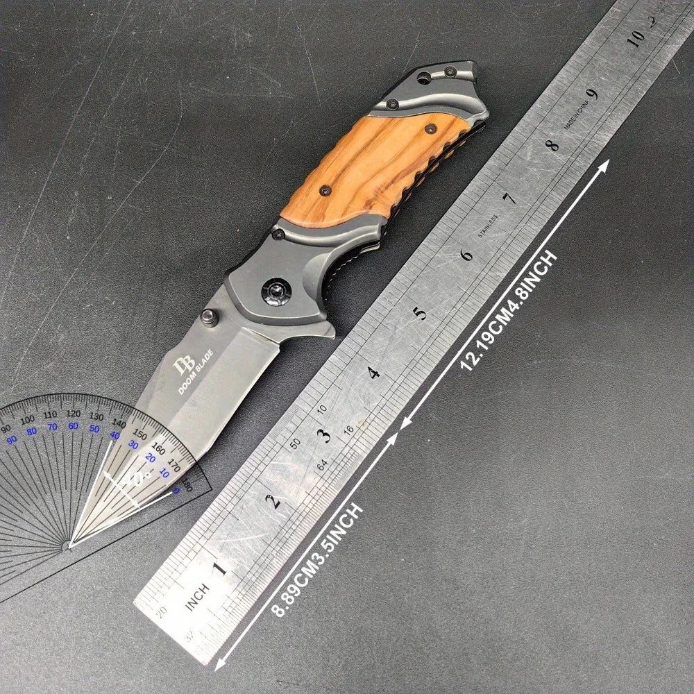 1PC Stainless Steel Folding Knife, Portable Folding Pocket Knife, Multifunctional Fruit Knife for Camping, Fishing, Hiking and O