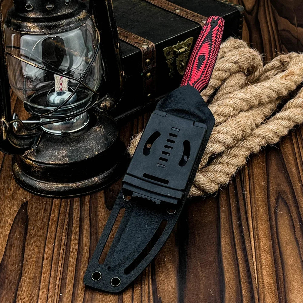 11.4inch High Quality Fixed Blade Knife with Sheath D2 Steel Blade G10 Handle Outdoor Camping Knife Hunting Knife