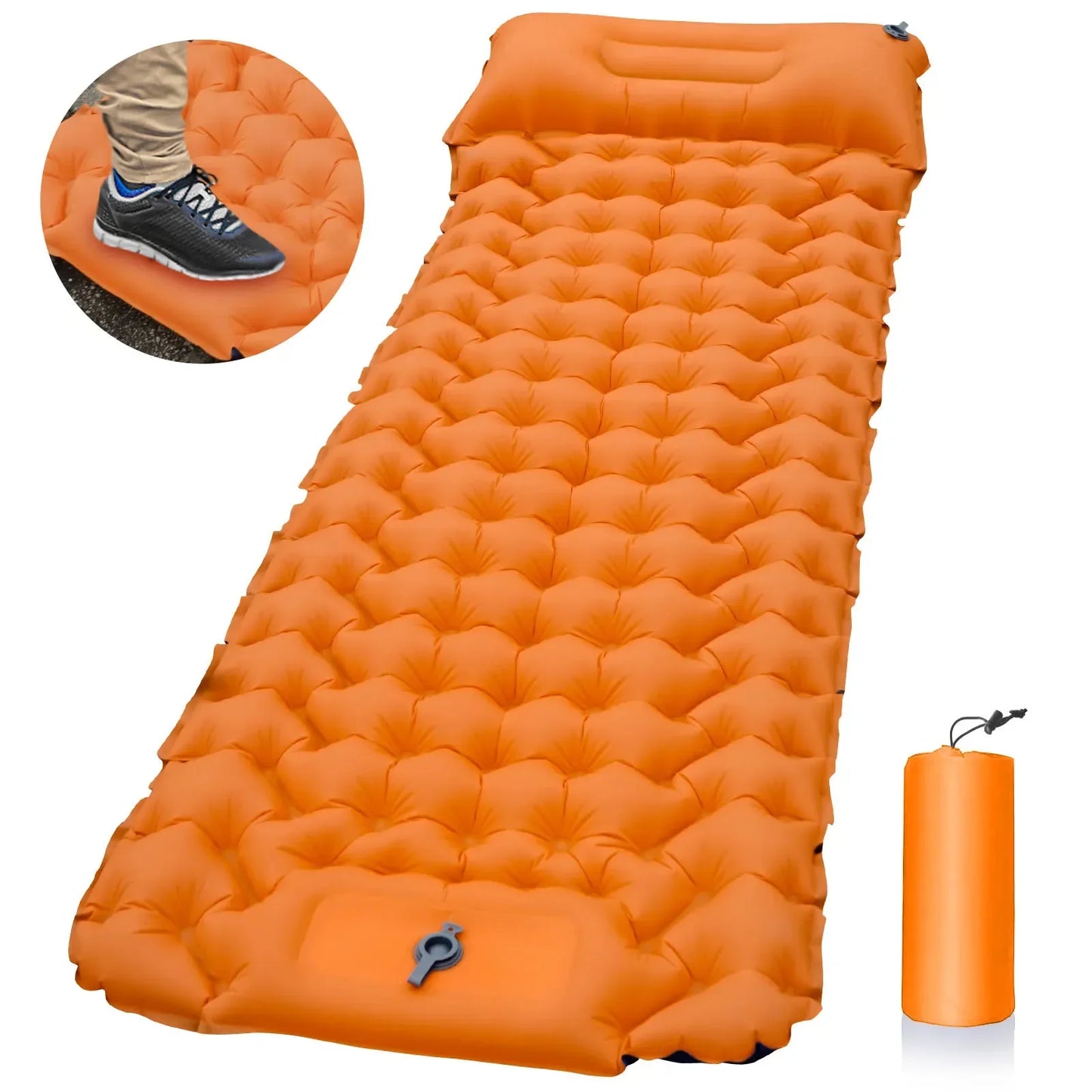Outdoor Sleeping Pad Camping Inflatable Mattress Outdoor Mat Cushion Pillow Folding Bed Ultralight Air Cushion Hiking Trekking