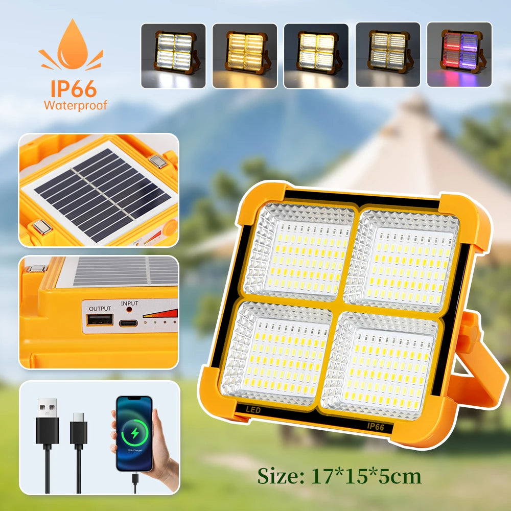 Solar Portable Lantern with USB Rechargeable Outdoor Solar Lights Emergency Sunlight for Parkside Travel Hike LED Camping Lights
