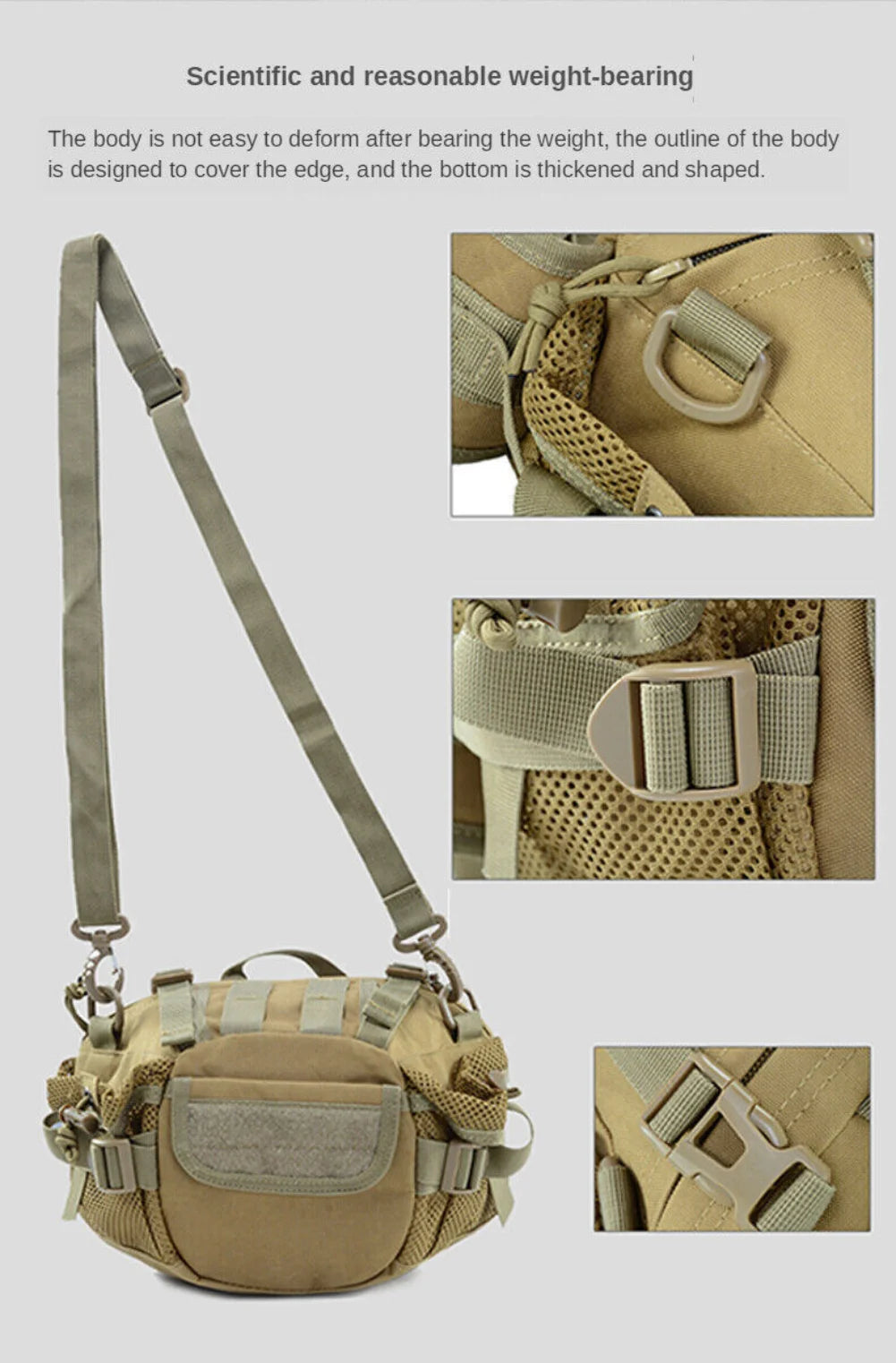 Mens Tactical Military Sling Chest Bag Crossbody Molle Shoulder Waist Belt Pack with Multiple Pockets Hunting Bag