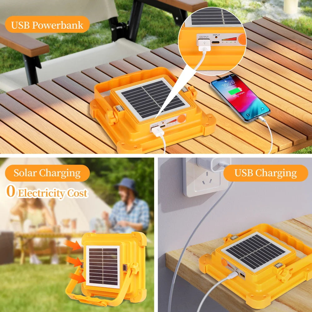 Solar Portable Lantern with USB Rechargeable Outdoor Solar Lights Emergency Sunlight for Parkside Travel Hike LED Camping Lights