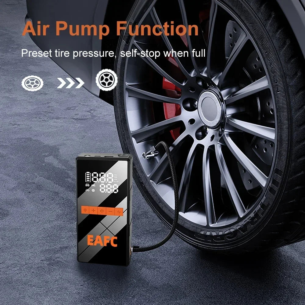 1200A Car Jump Starter 150PSI Tire Inflator 4 In 1 Multifunctional Automotive Emergency Power Power Bank Air Pump with EVA Box