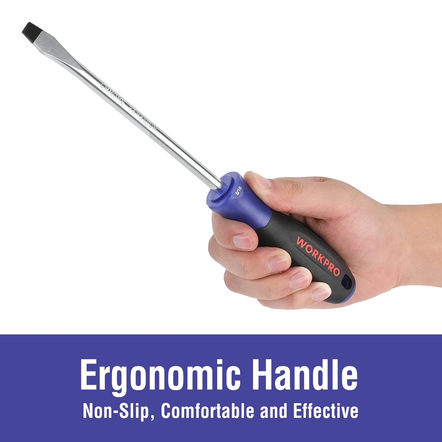 WORKPRO Magnetic Screwdriver Set 16-Piece Torx Slotted Phillips Precision Screwdrivers with Magnetizer, Organized in Blow Mold