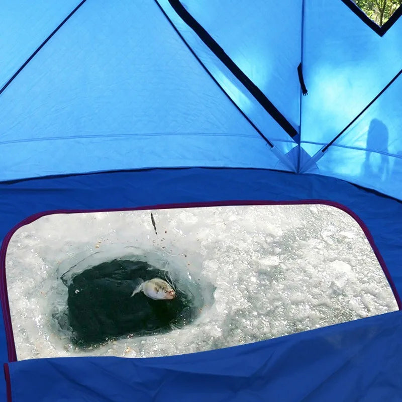 New Outdoor Winter Fishing Camping Cotton Tent, Warm and Thick, Anti Cold and Ice Fishing House, Easy To Carry 2Doors 4windows