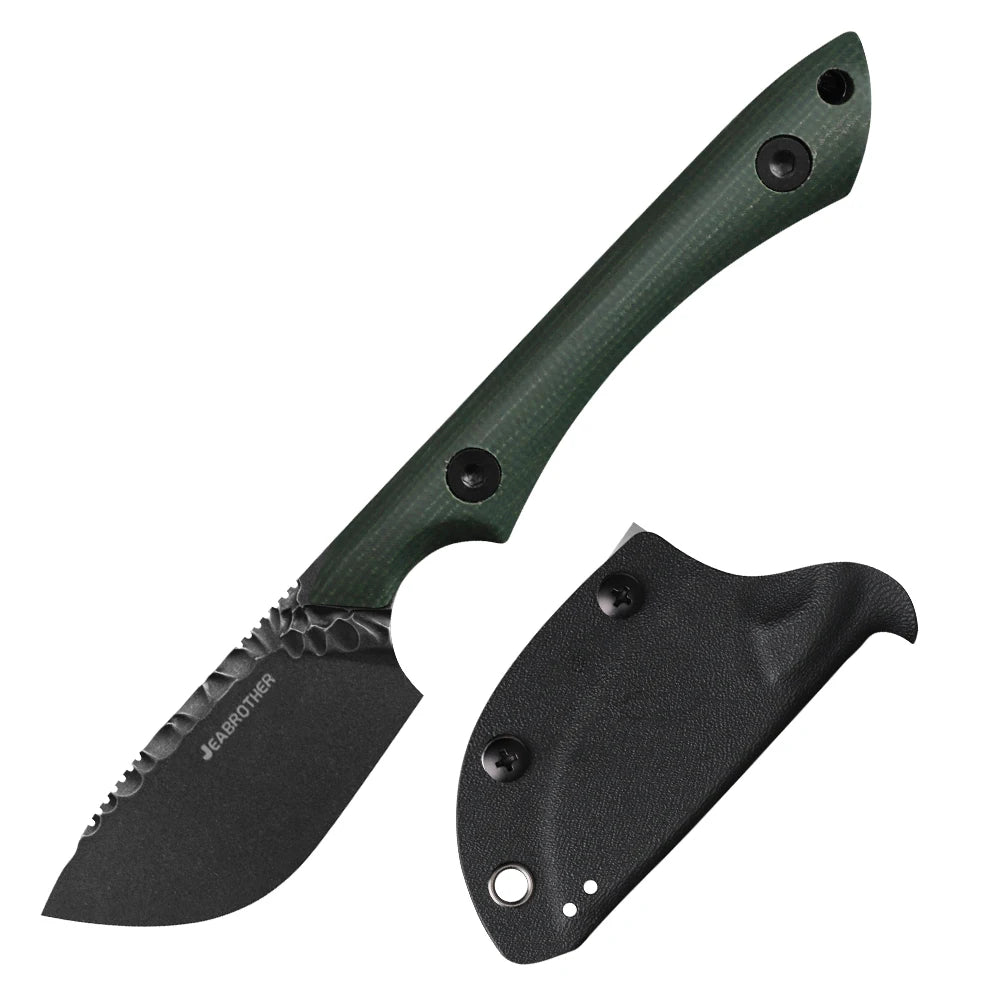 JEABROTHER Pocket Knife, Linen Handle, Fixed Knife, Outdoor Survival, Camping, EDC Tools, Fruit Knife