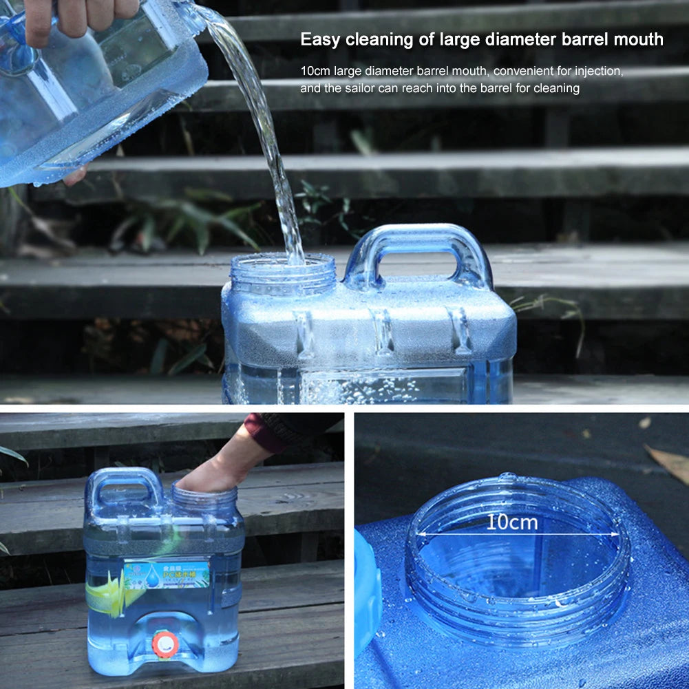 7.5/10/15L Camping Water Container Portable Pure Water Tanks Food Grade Large-Capacity with Faucet Outdoor Supplies
