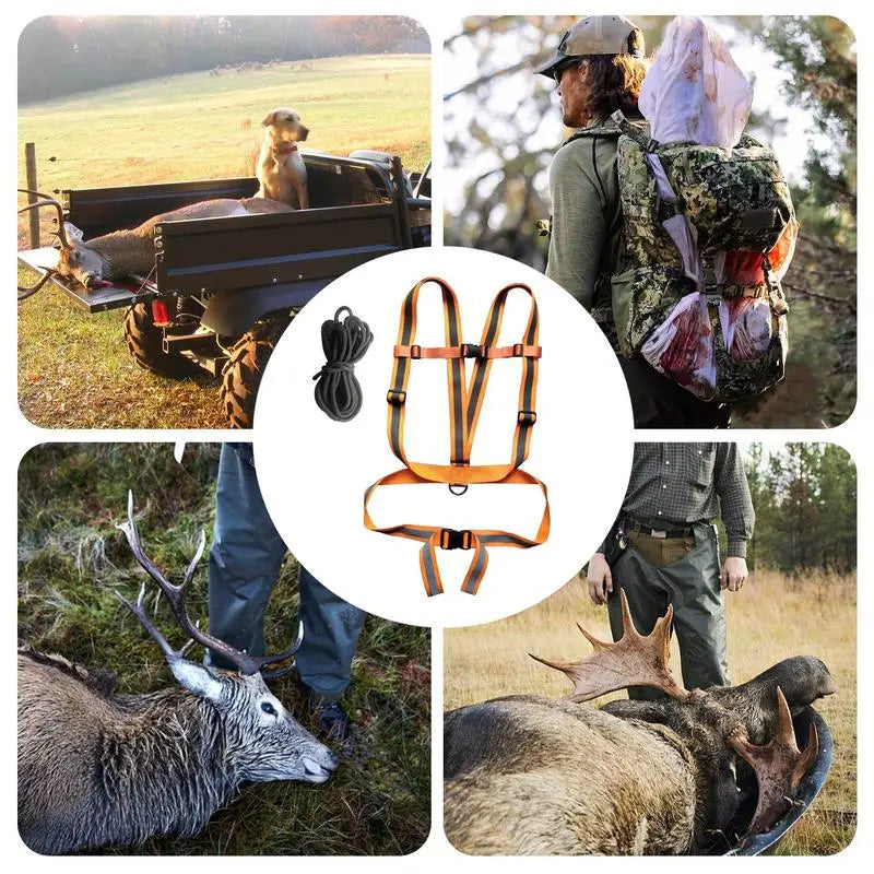 Deer Drag Harness Deer Tow Rope Reflective Deer Hunting Harness Heavy-Duty Deer Traction Strap Sturdy For Hunting Gear