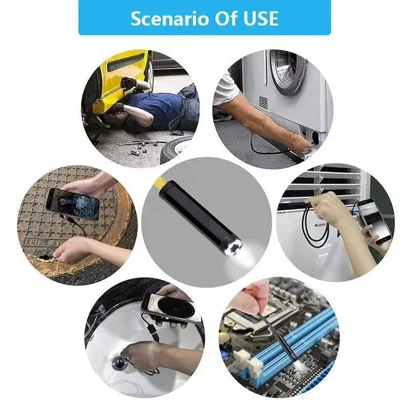 HD Dual Lens Endoscope Camera for iPhone HUAWEI XIAOMI PC Borescope Inspection Mini Camera Light 3 IN 1 Port or Lightning Port