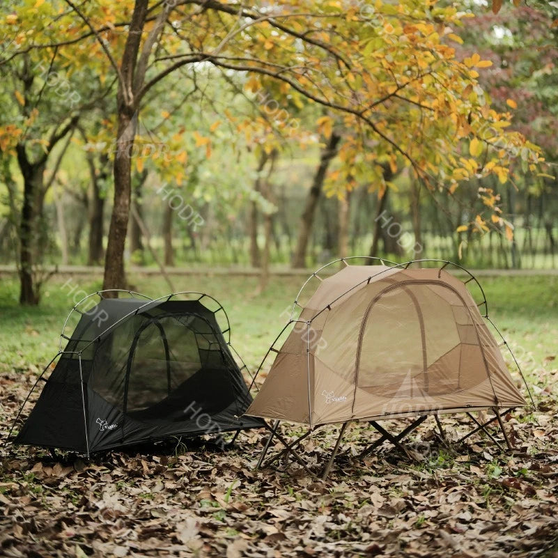 Vidalido Floating Island Tent Cot – Ultralight 1-Person Cot Tent Off-Ground Camping Tents with Mosquito Net & Waterproof Rainfly