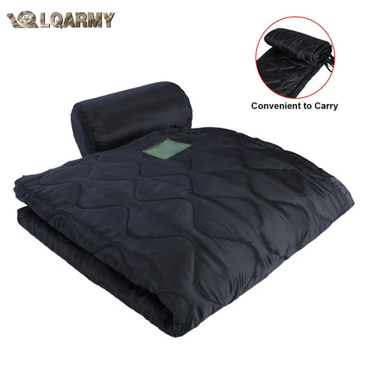 LQARMY Tactical Poncho Liner Camouflage Water Repellent Woobie Quilted Blanket Suitable for Camping, Shooting Hunting
