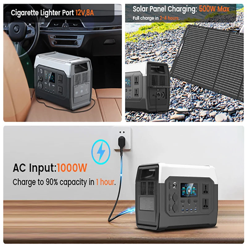 2600W 1800W Portable Power Station LiFePO4 battery UPS for Camping power outages Pure Sine Wave 220 230V 50Hz 1600W 110V 60Hz