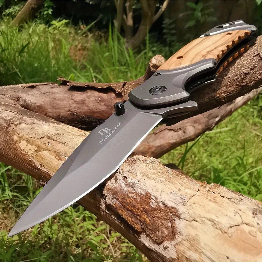 1PC Stainless Steel Folding Knife, Portable Folding Pocket Knife, Multifunctional Fruit Knife for Camping, Fishing, Hiking and O