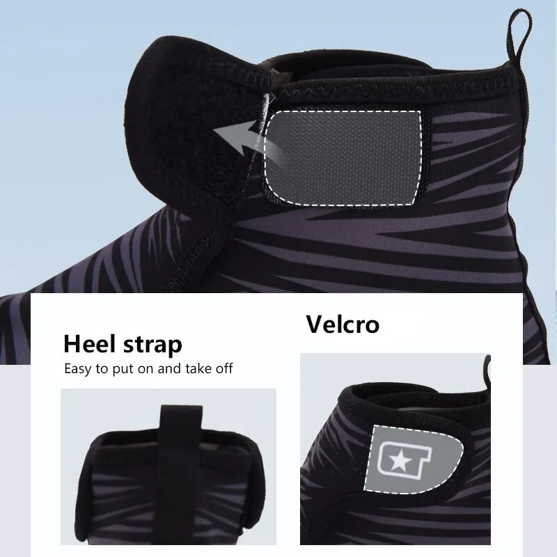 Men's Water Shoes Quick Dry Slip Resistant High Top Hook Loop Design for Beach Fishing Water Activities Portable Aqua Shoes