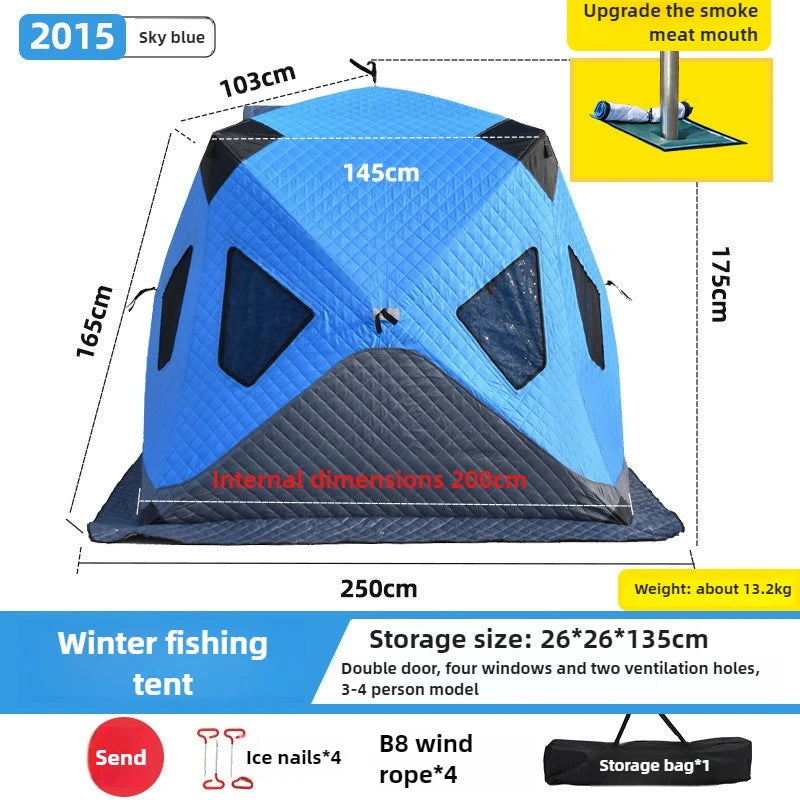 Winter Ice Fishing House Thickened Tent Outdoor Camping Equipment Winter Fishing Tent Cotton Winter Warm Cold and Windproof