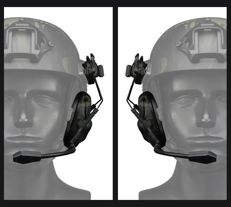 Tactical Helmet Headset with Fast Helmet Rail Adapter Military Airsoft Communication Headphone Outdoor Hunting Shooting Headset