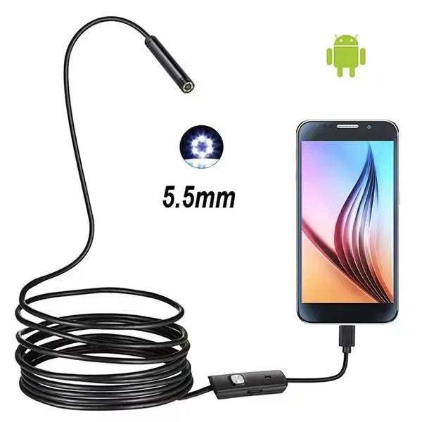 HD Dual Lens Endoscope Camera for iPhone HUAWEI XIAOMI PC Borescope Inspection Mini Camera Light 3 IN 1 Port or Lightning Port