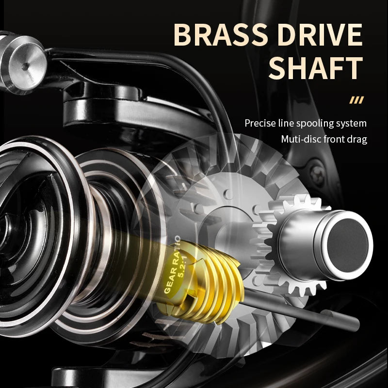 MG Spinning Reels Ultralight Metal 5.2:1 Gear Ratio 1000-7000 Saltwater or Freshwater 10kg Max Drag Fishing reels