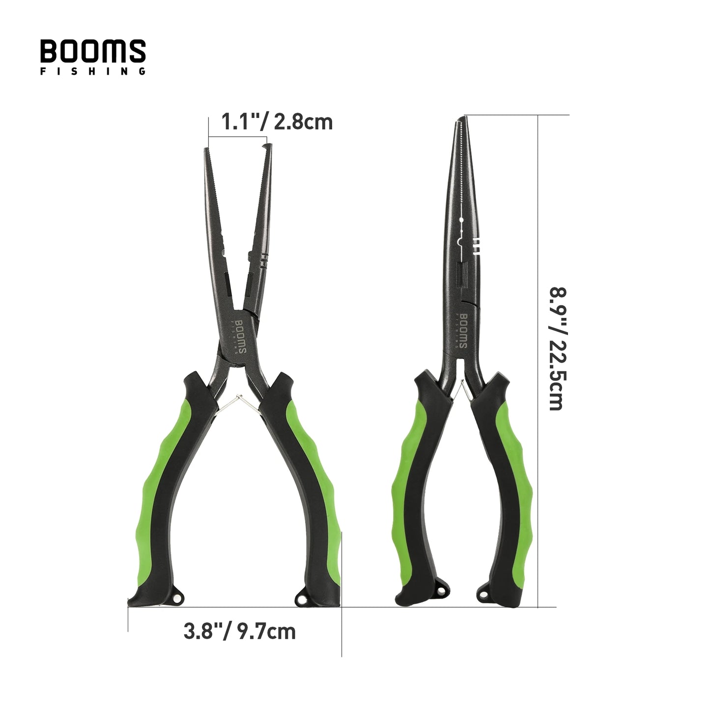 Booms Fishing F03 Multifunction Fishing Pliers Tools 23.5cm Straight Long Nose Stainless Steel Line Cutter Scissors Tools