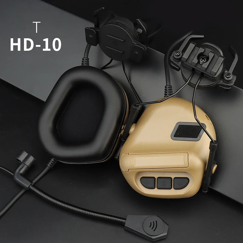 Tactical Helmet Headset with Fast Helmet Rail Adapter Military Airsoft Communication Headphone Outdoor Hunting Shooting Headset