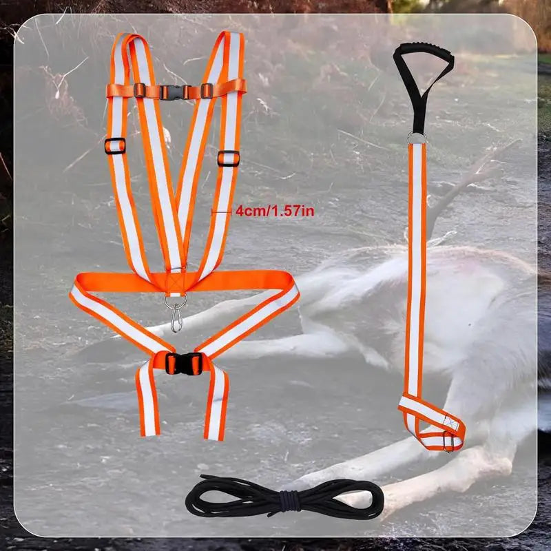 Deer Drag Harness Deer Tow Rope Reflective Deer Hunting Harness Heavy-Duty Deer Traction Strap Sturdy For Hunting Gear