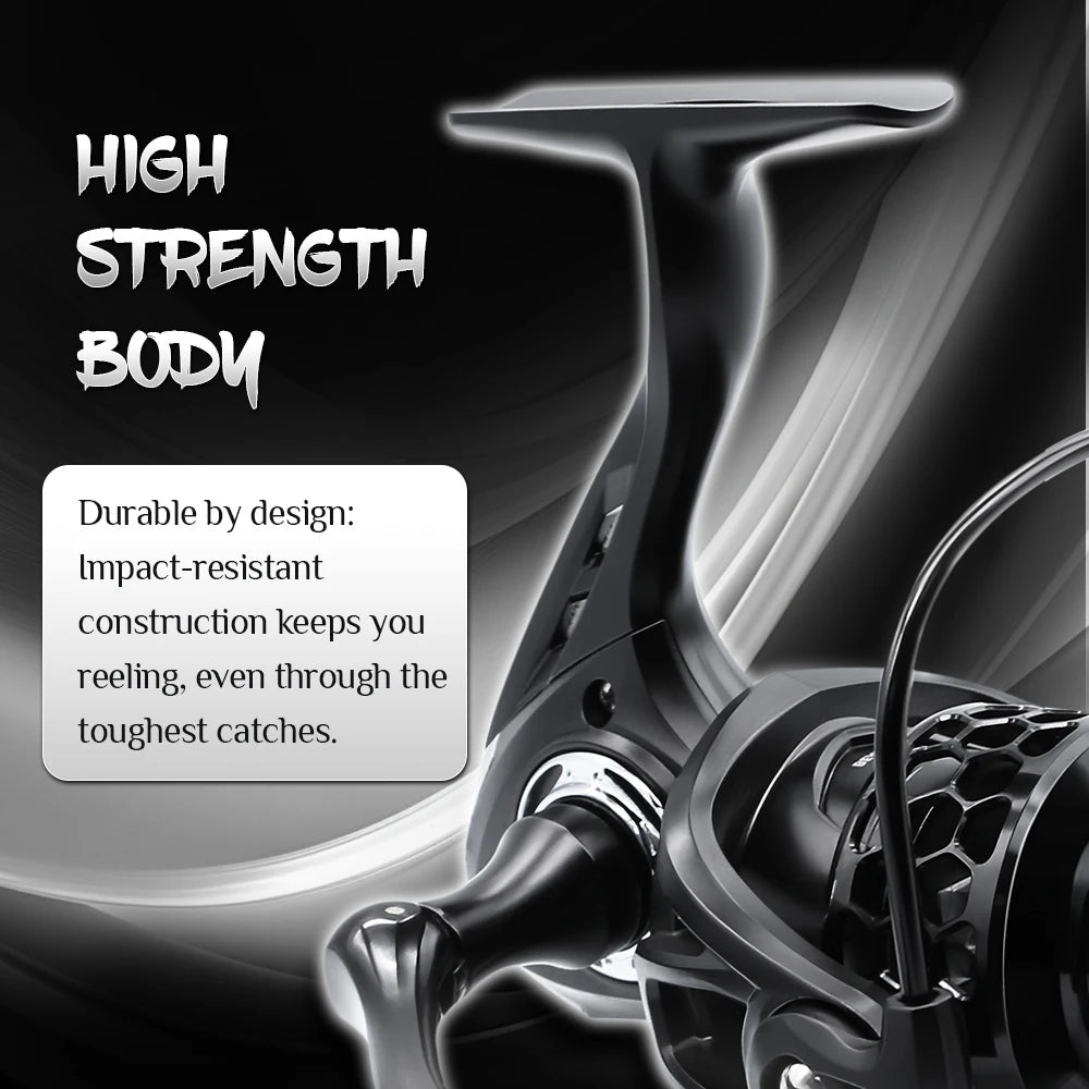 Rooblinos GTA Spinning Reel Fishing Reel Saltwater 2000 3000 4000  5.2:1 Gear Ratio Hollow Spool Design