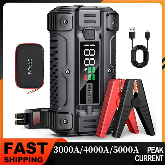 Car Jump Starter 5000A/4000A Battery Charger Emergency Power Bank Booster for 12V Gasoline and Diesel Vehicles Starting