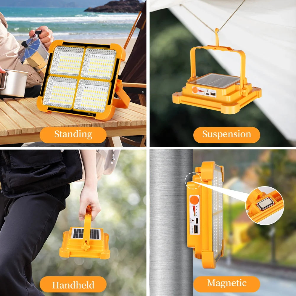 Solar Portable Lantern with USB Rechargeable Outdoor Solar Lights Emergency Sunlight for Parkside Travel Hike LED Camping Lights