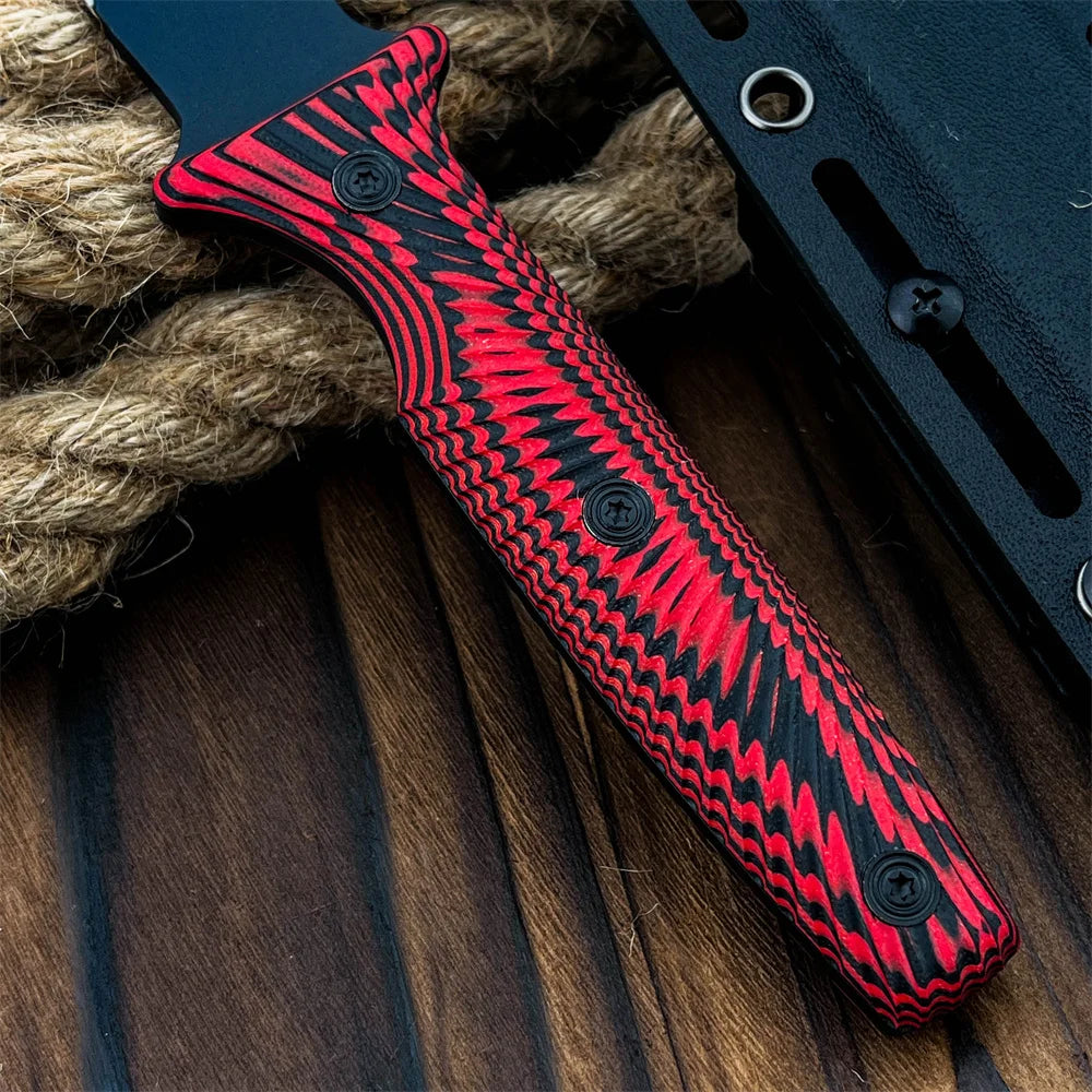 11.4inch High Quality Fixed Blade Knife with Sheath D2 Steel Blade G10 Handle Outdoor Camping Knife Hunting Knife