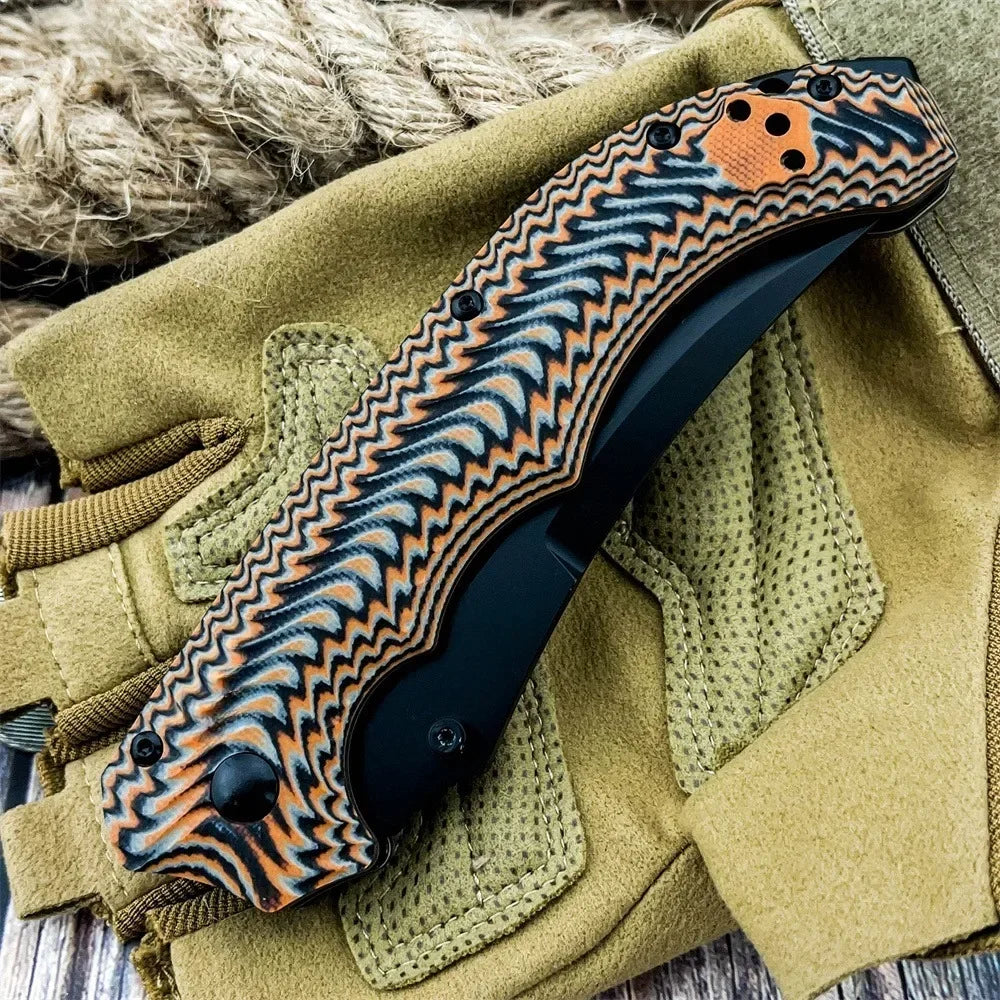 High Quality Folding Knife G10 Handle D2 Steel Blade EDC Survival Tool Outdoor Portable Camping Knife Gift