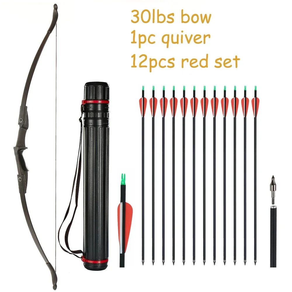 Archery Recurve Bow for Right/Left-Handed Outdoor Hunting Sports Shooting 57inch 30-40 Ibs Take-down Bow Archery Target