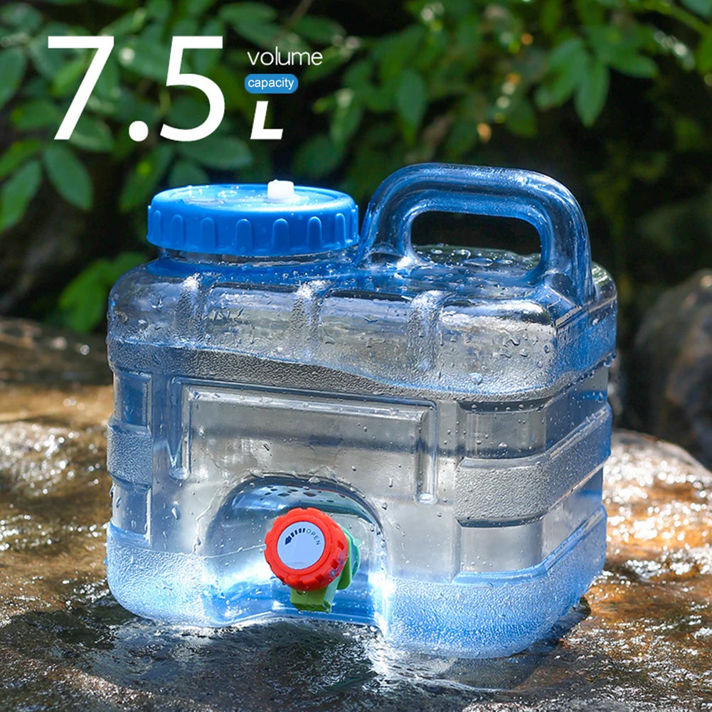 7.5/10/15L Camping Water Container Portable Pure Water Tanks Food Grade Large-Capacity with Faucet Outdoor Supplies